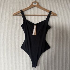 SKIMS sold n/a Square Neck Thong Bodysuit Onyx Black Size X